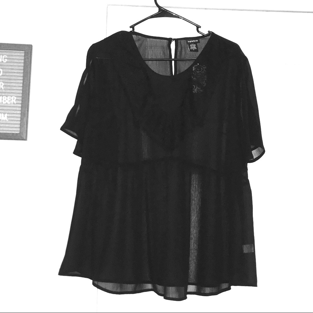 Torrid Sheer black top size 0
